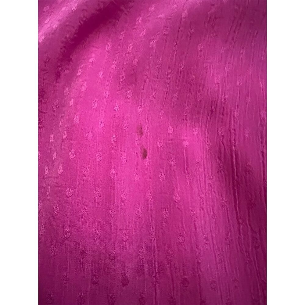 DKNY Women's Fuchsia Puff Sleeve V-Neck Midi - Picture 4 of 16